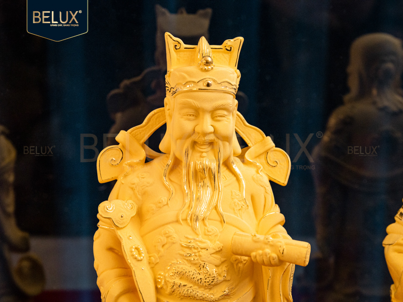 Bộ tượng tam đa Phúc Lộc Thọ vàng cát 12x11x26cm